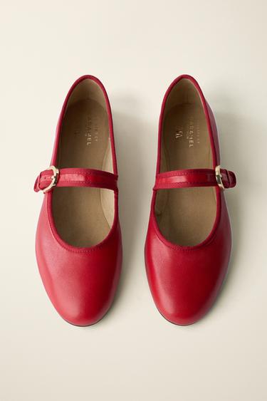 BALLERINES EN CUIR CRÉÉES PAR CARAMEL LONDON X ZARA - Rouge de Zara - Image 6