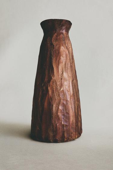 VASO DECORATIVO IN LEGNO - Khaki di Zara