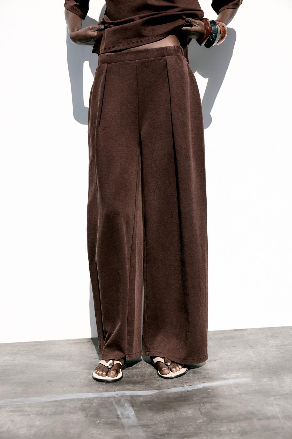 WASHED EFFECT INTERLOCK PANTS