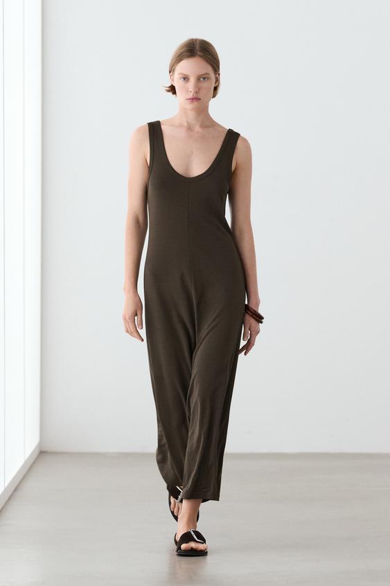 Midi dress with central seam detail from Zara - $160