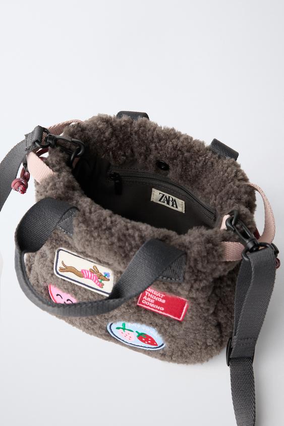SAC EFFET FOURRURE PIÈCES - Gris de Zara - Image 3