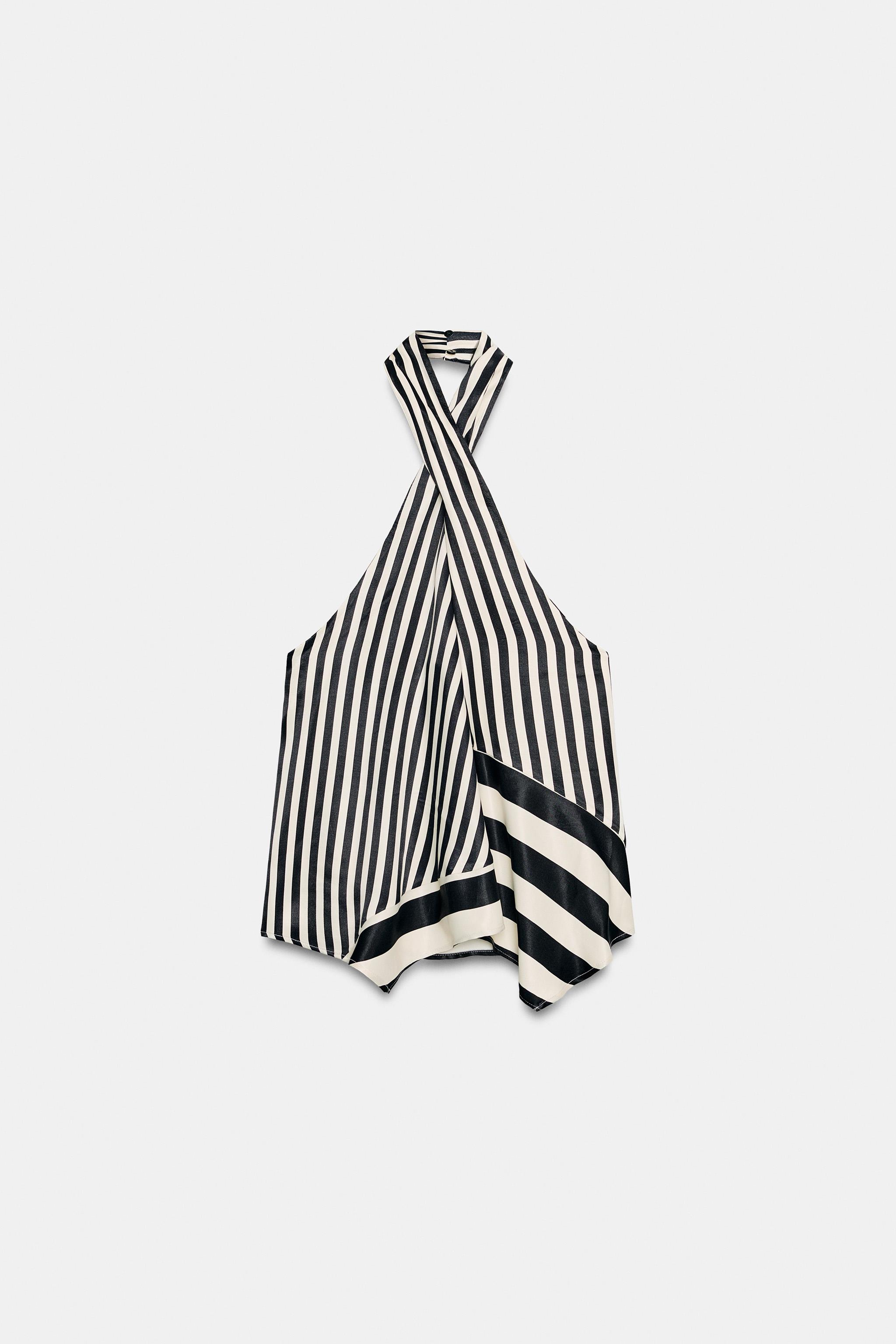 STRIPED HALTER TOP