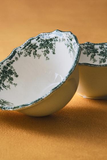 FLORAL EARTHENWARE SNACK BOWL - Dark olive by Zara - Image 5