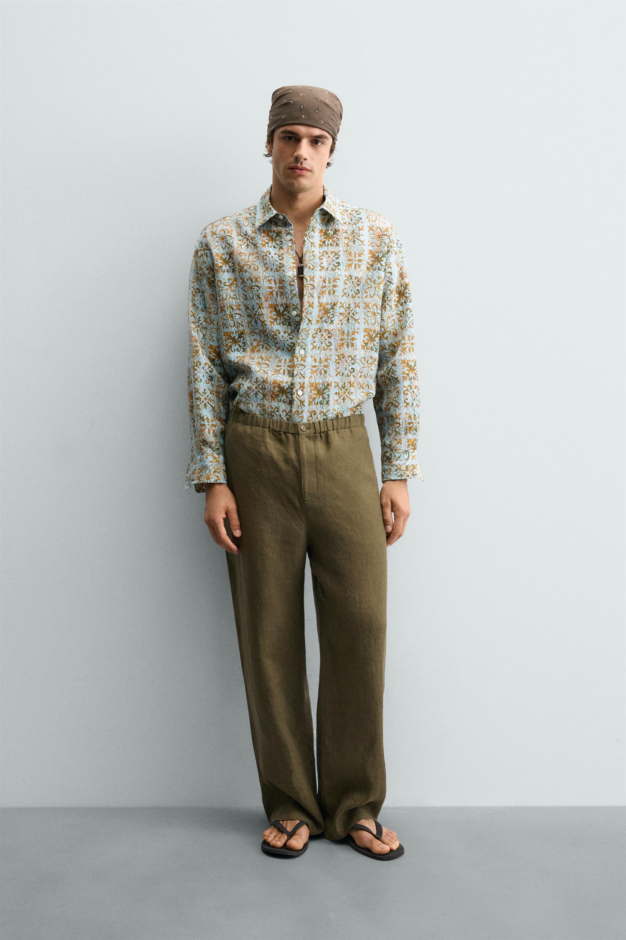 RELAXED FIT GEOMETRIC PRINT SHIRT