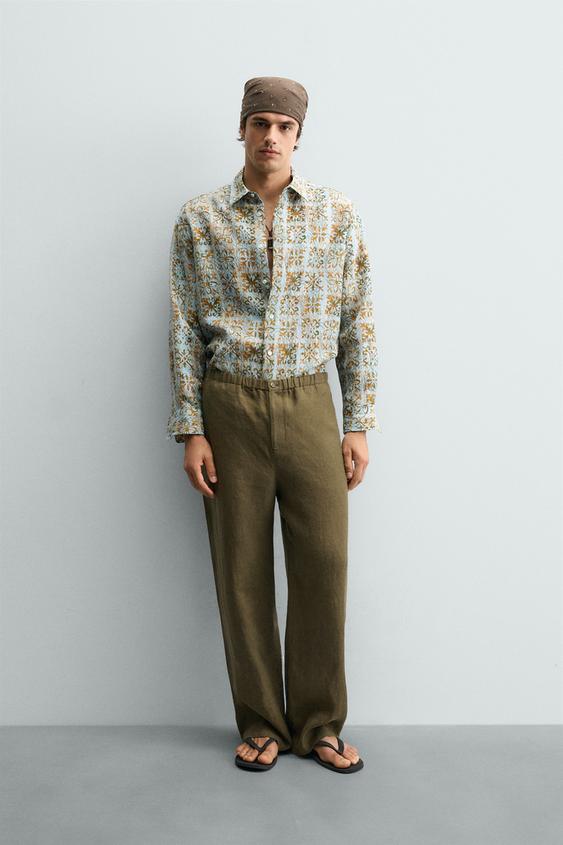 RELAXED FIT GEOMETRIC PRINT SHIRT from Zara - $79.90