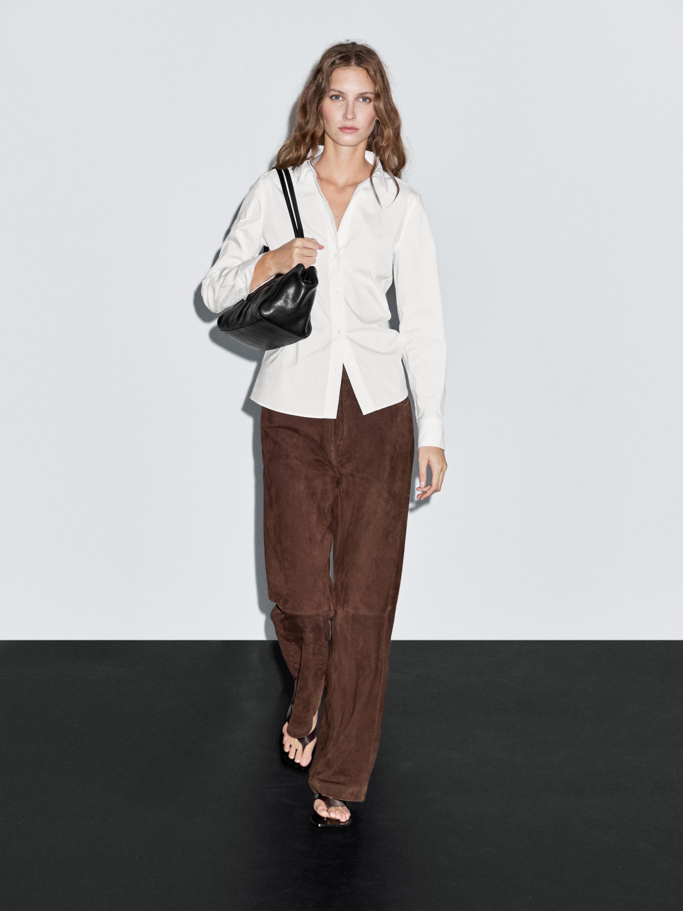 Chemisier stretch en coton mélangé