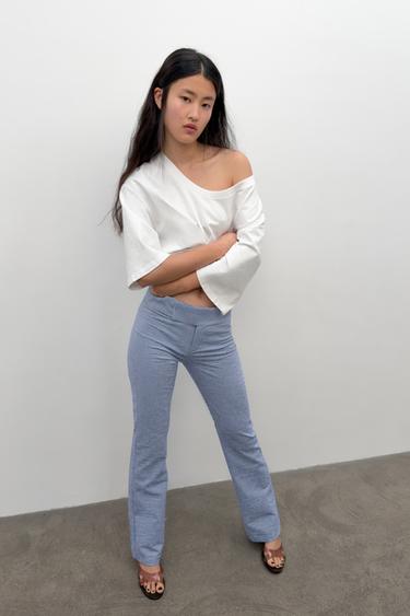 بنطلون فلير فيشي - بحري/ أبيض الخاص بـ Zara - صورة 0