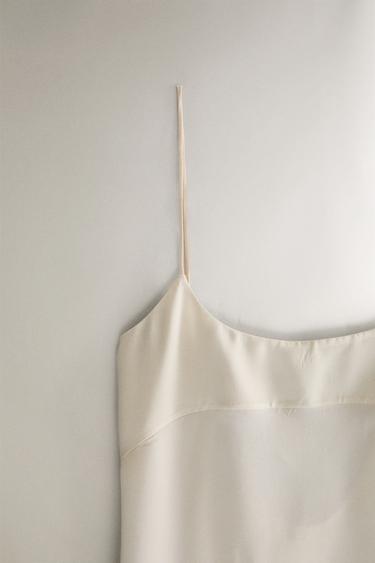 CHEMISE DE NUIT SOIE BEIGE - Écru de Zara - Image 2