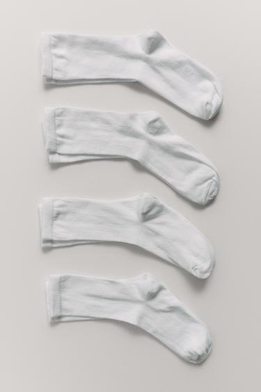 LOT DE QUATRE CHAUSSETTES LONGUES - Blanc de Zara
