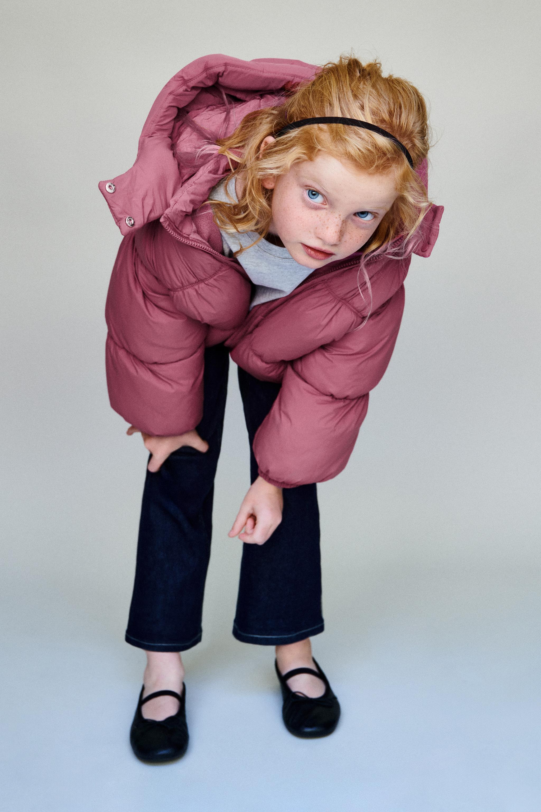WATER REPELLENT PUFFER COAT — Raspberry