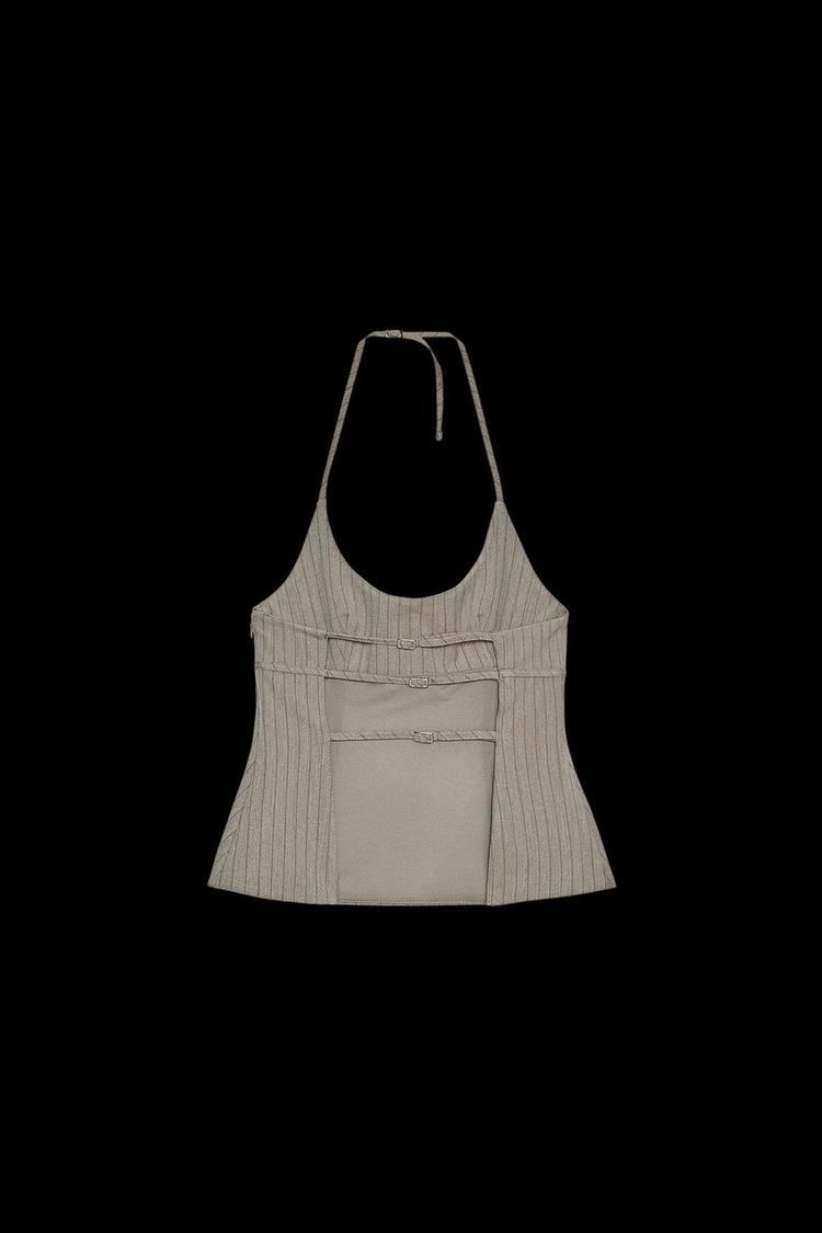 PINSTRIPE HALTER TOP