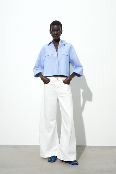 SHORT OXFORD SHIRT - Light blue by Zara - Image 0
