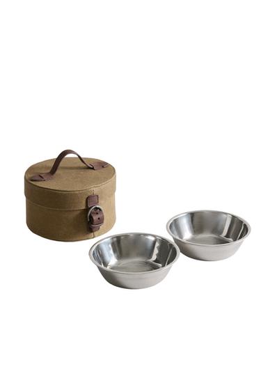 Zara PET FOOD BOWL SET WITH CASE - Brown / Green