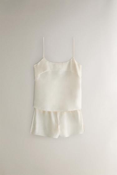 TOP SOIE BEIGE - Écru de Zara - Image 4