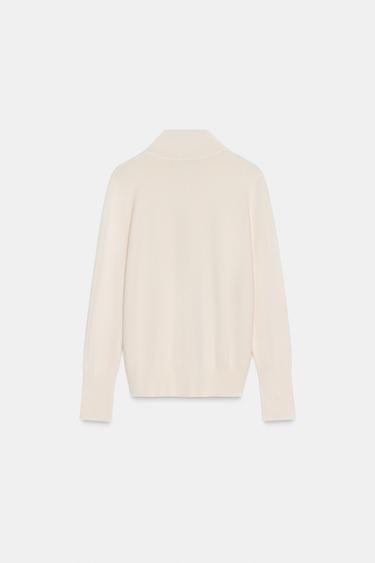 PULL EN MAILLE AVEC BOUTONS - Écru de Zara - Image 6