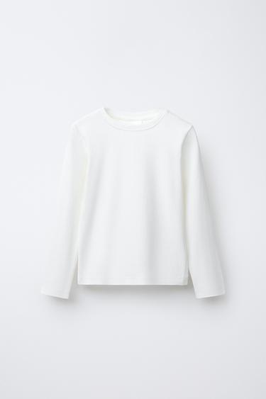 PLAIN RIBBED T-SHIRT - White by Zara