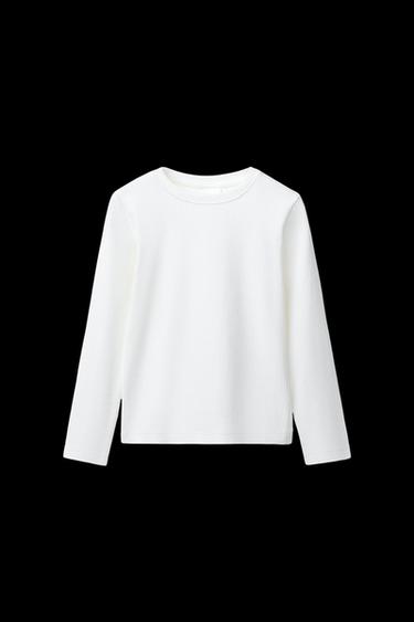 PLAIN RIBBED T-SHIRT - White by Zara - Image 0