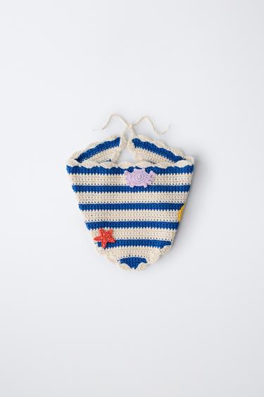 BANDANA EN MAILLE TEXTURÉE CASA LAWA X ZARA KIDS - Bleu / Blanc de Zara - Image 3