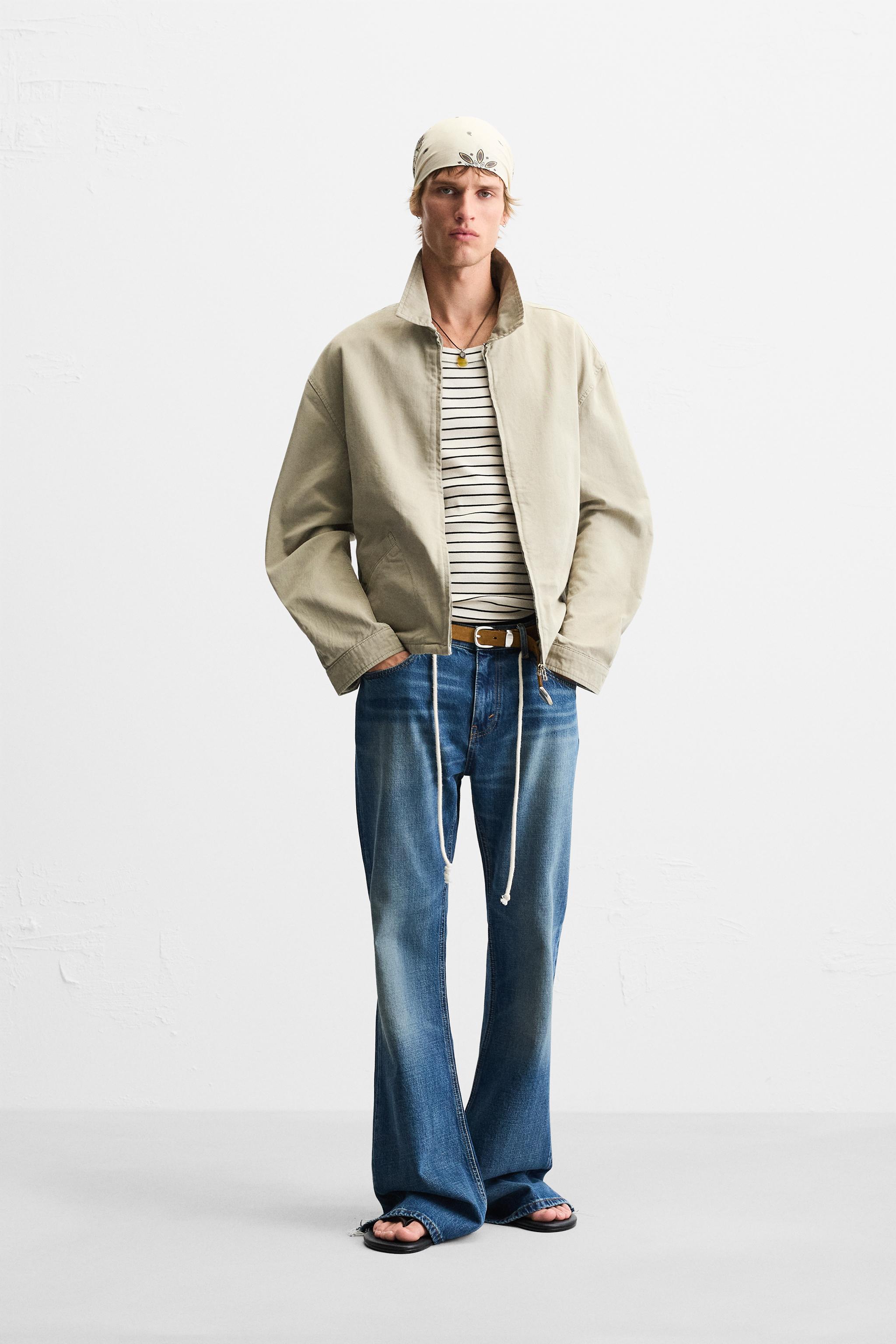 リラックスフィットコットンジャケット - ライトグリーン | ZARA