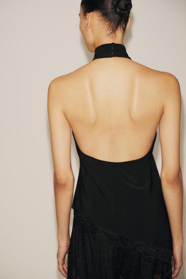 HALTER CAMISOLE TOP - Black by Zara - Image 4