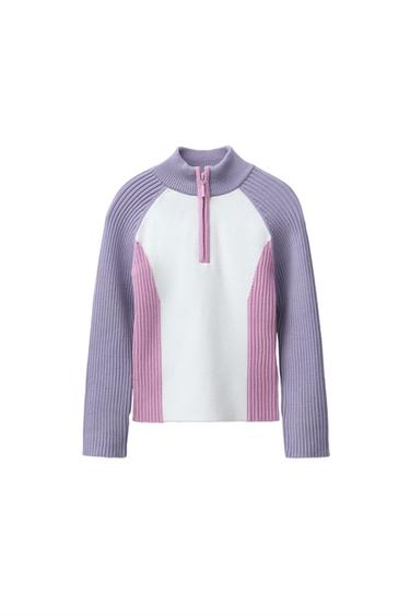 Zara COLOR BLOCK KNIT JUMPER SKI COLLECTION - Light mauve
