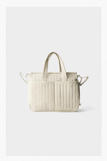 STRIPED MATERNITY BAG - Camel Brown by Zara