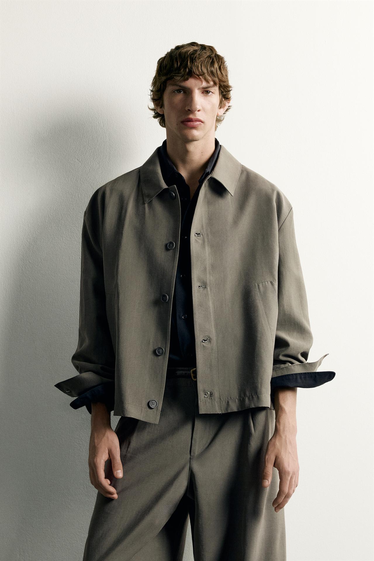 FLUID BOXY-FIT OVERSHIRT — Ecru / Khaki