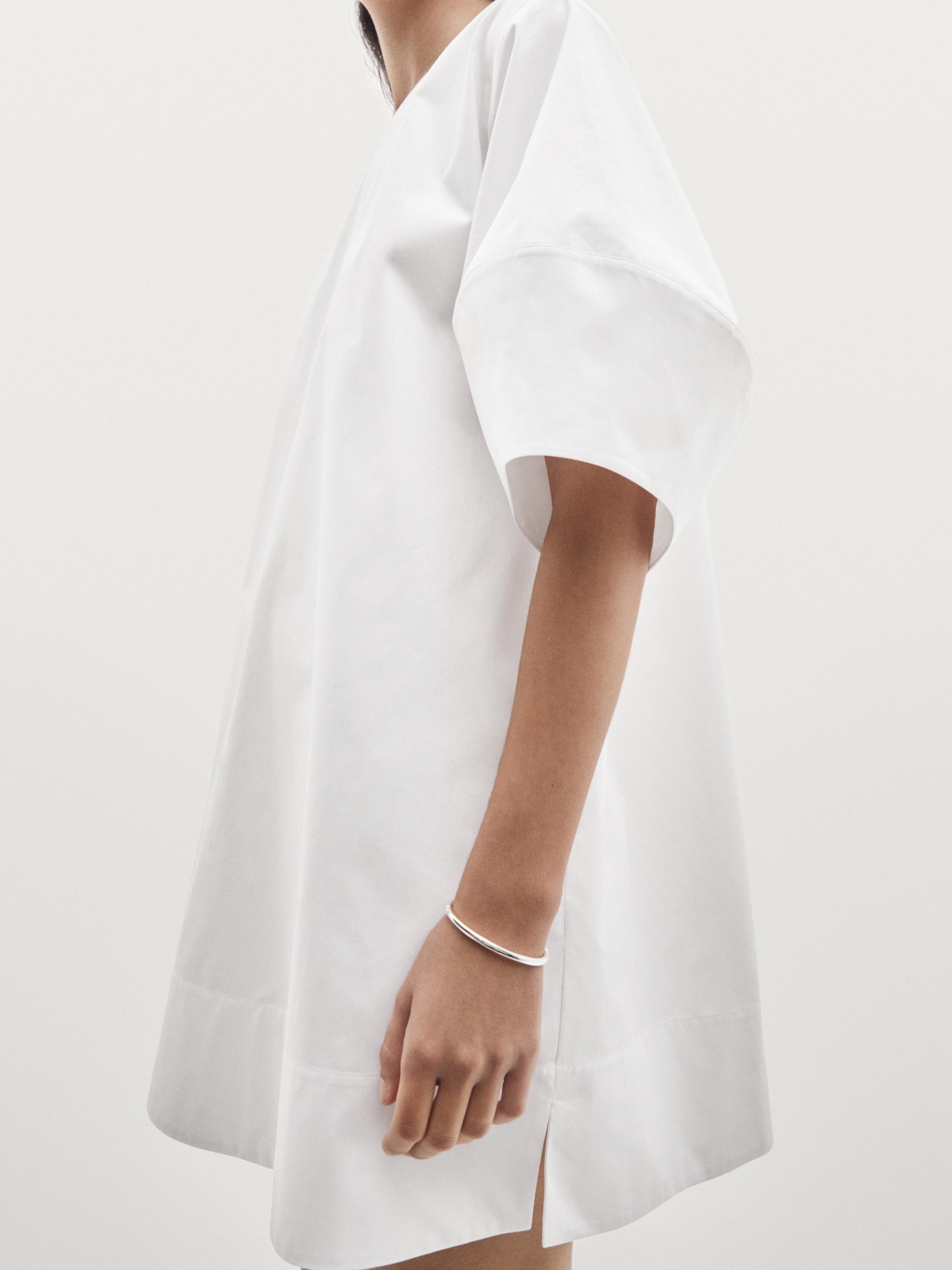 Robe courte en popeline 100 % coton