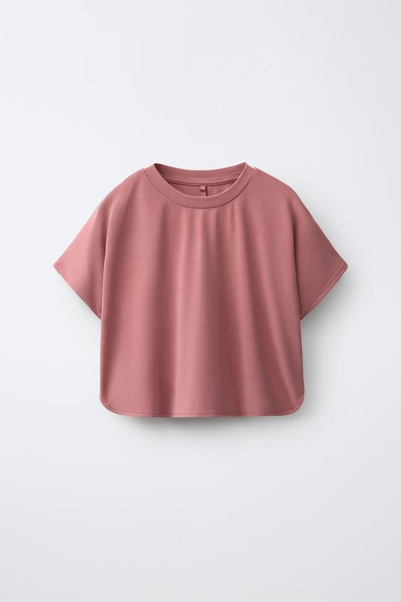SPORTY FLOWING MODAL BLEND T-SHIRT - Dusty pink by Zara - Image 0