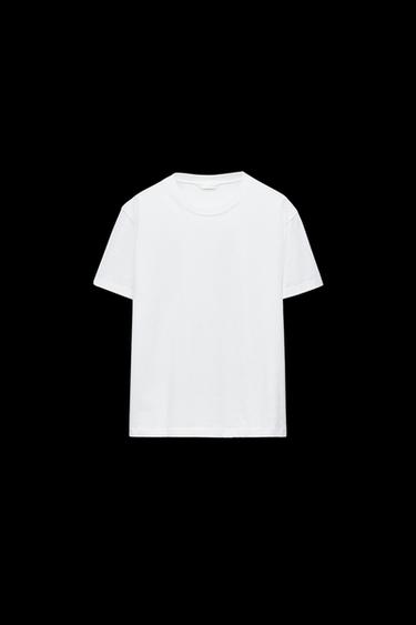 T-SHIRT AUS BAUMWOLLE - Weiß von Zara