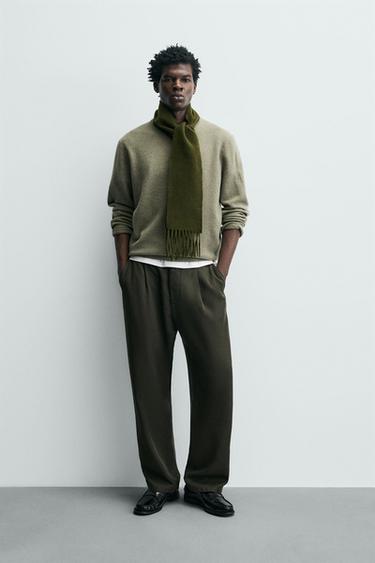 ВОВНЯНО-КАШЕМІРОВИЙ СВЕТР - Зелено-глинястий Zara