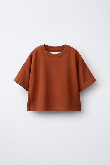 Zara Terrakota - DÜZ RENK HEAVY JERSEY T-SHIRT