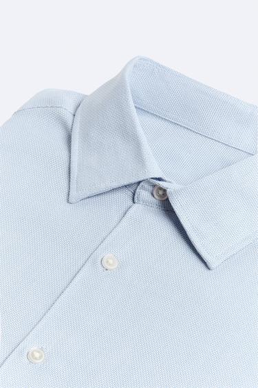 EASY CARE TEXTURED SHIRT - Sky blue by Zara - Image 9