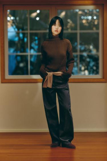 Zara 羅紋針織衫 - 棕色