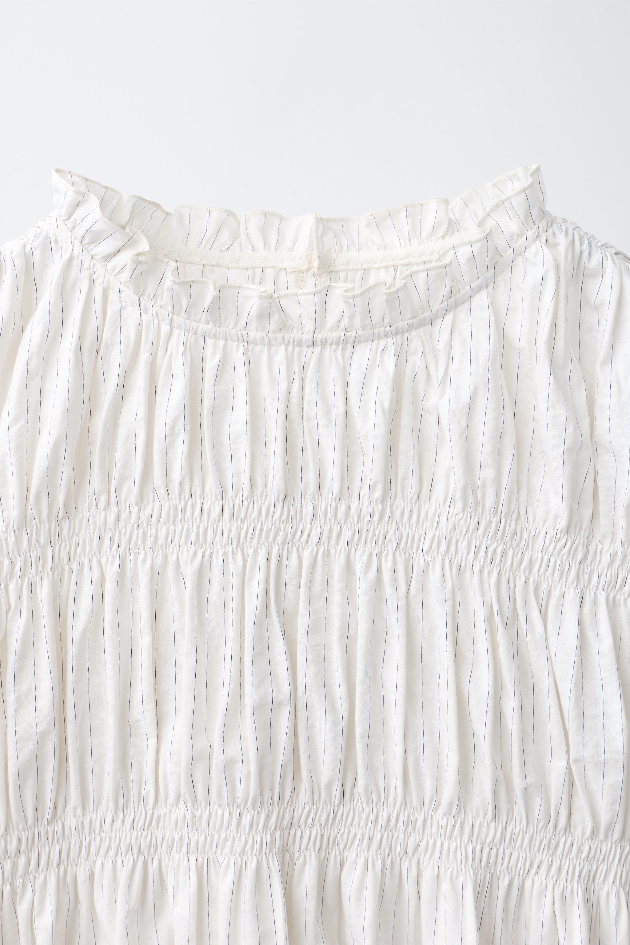Детские блузки Zara STRIPED RUCHED BLOUSE — фото 3
