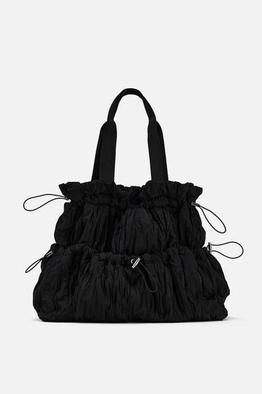 GATHERED SHOULDER BAG - Black by Zara