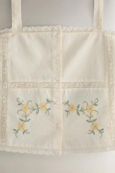 TOP COTON BRODERIES - Écru de Zara - Image 3