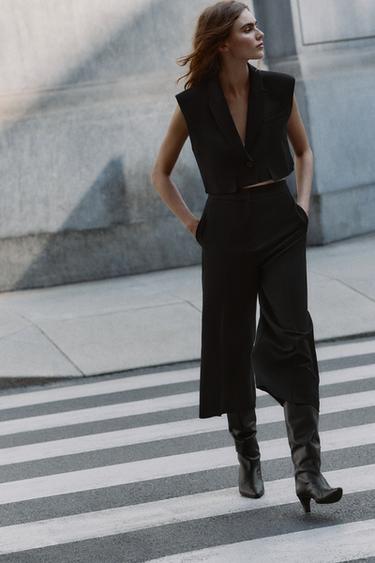 SHORT WAISTCOAT WITH SHOULDER PADS - Black by Zara - Image 3