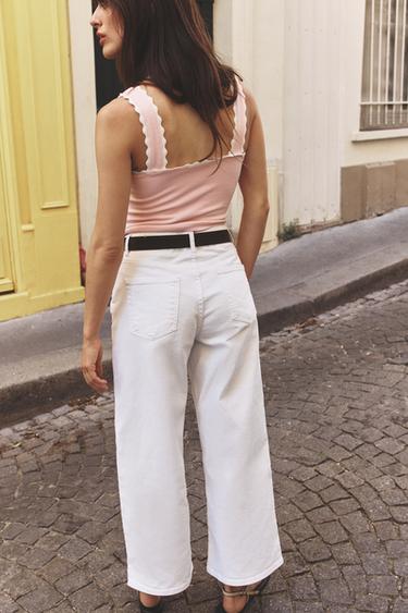 STRETCH TOP WITH FAUX PEARLS - Pink by Zara - Image 3