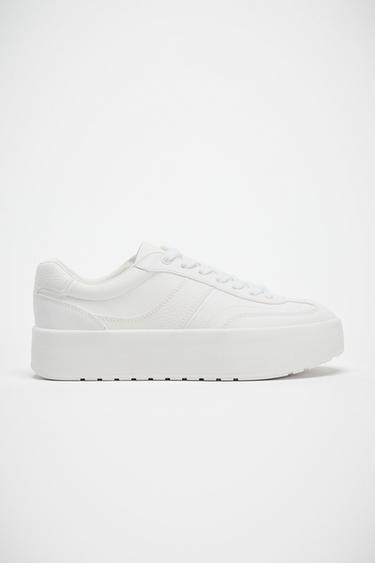 PLATFORM TRAINERS WITH TRACK SOLE - White by Zara