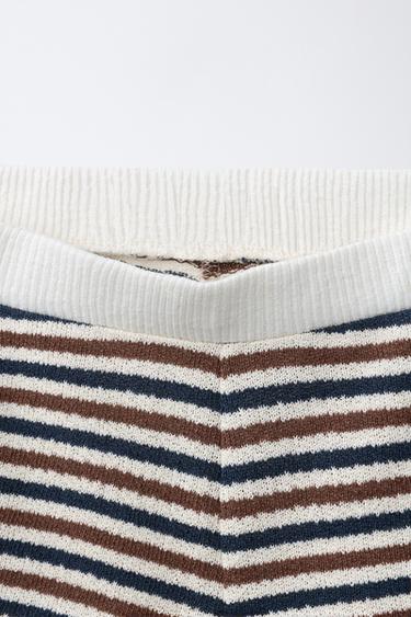 SHORT EN MAILLE À RAYURES - Brown Stripes de Zara - Image 2