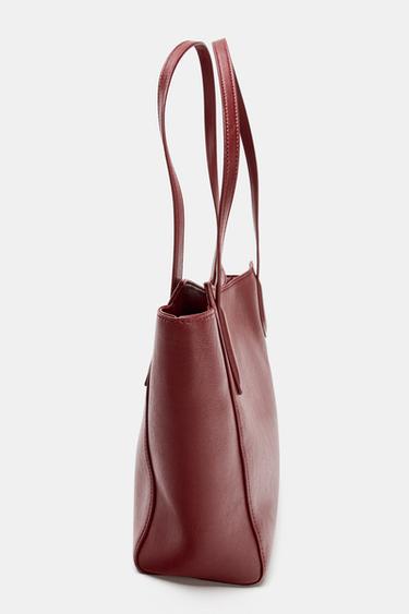 MINI SAC SHOPPER AVEC DÉTAIL SUR LES ANSES - Rouge de Zara - Image 3