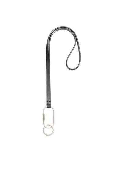 LEATHER PENDANT KEYRING - Black by Zara - Image 0