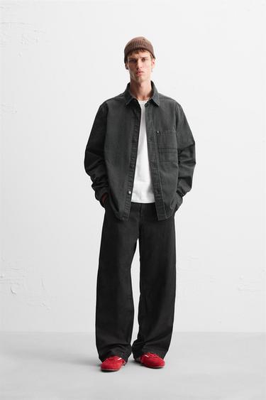 SOBRECAMISA EFECTO ENCERADO - Negro de Zara - Imagen 0
