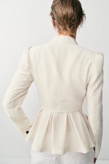 BLAZER AJUSTÉE ÉPAULETTES - Beige clair de Zara - Image 6