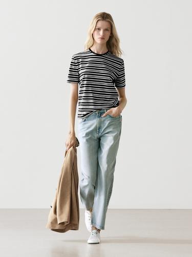 Zara Striped short sleeve T-shirt - Brown