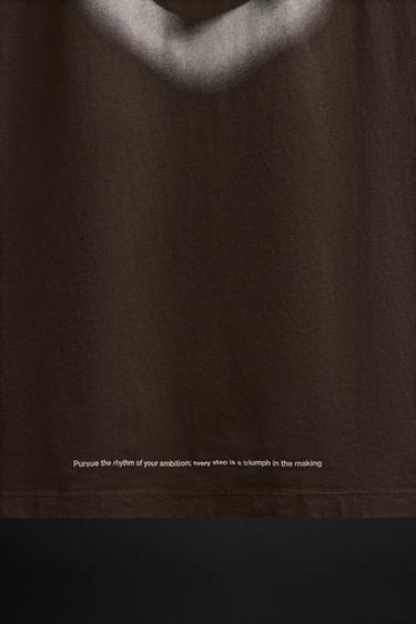 RUNNING GRAPHIC PRINT T-SHIRT - Brown by Zara - Image 3