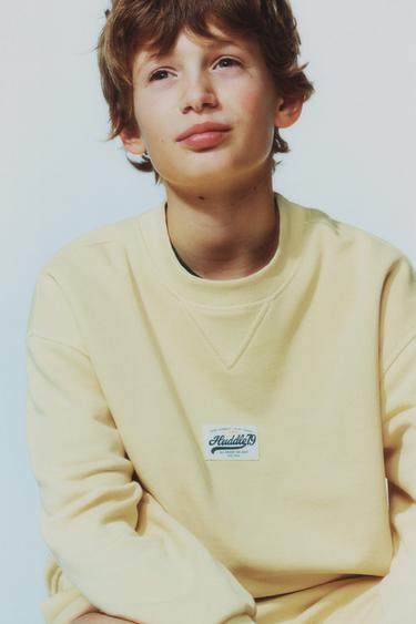 SUDADERA JOGGING TEXTO - Amarillo de Zara