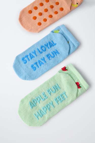 LOT DE TROIS PAIRES DE SOCQUETTES COURTES FRUITS - Multicolore de Zara - Image 1