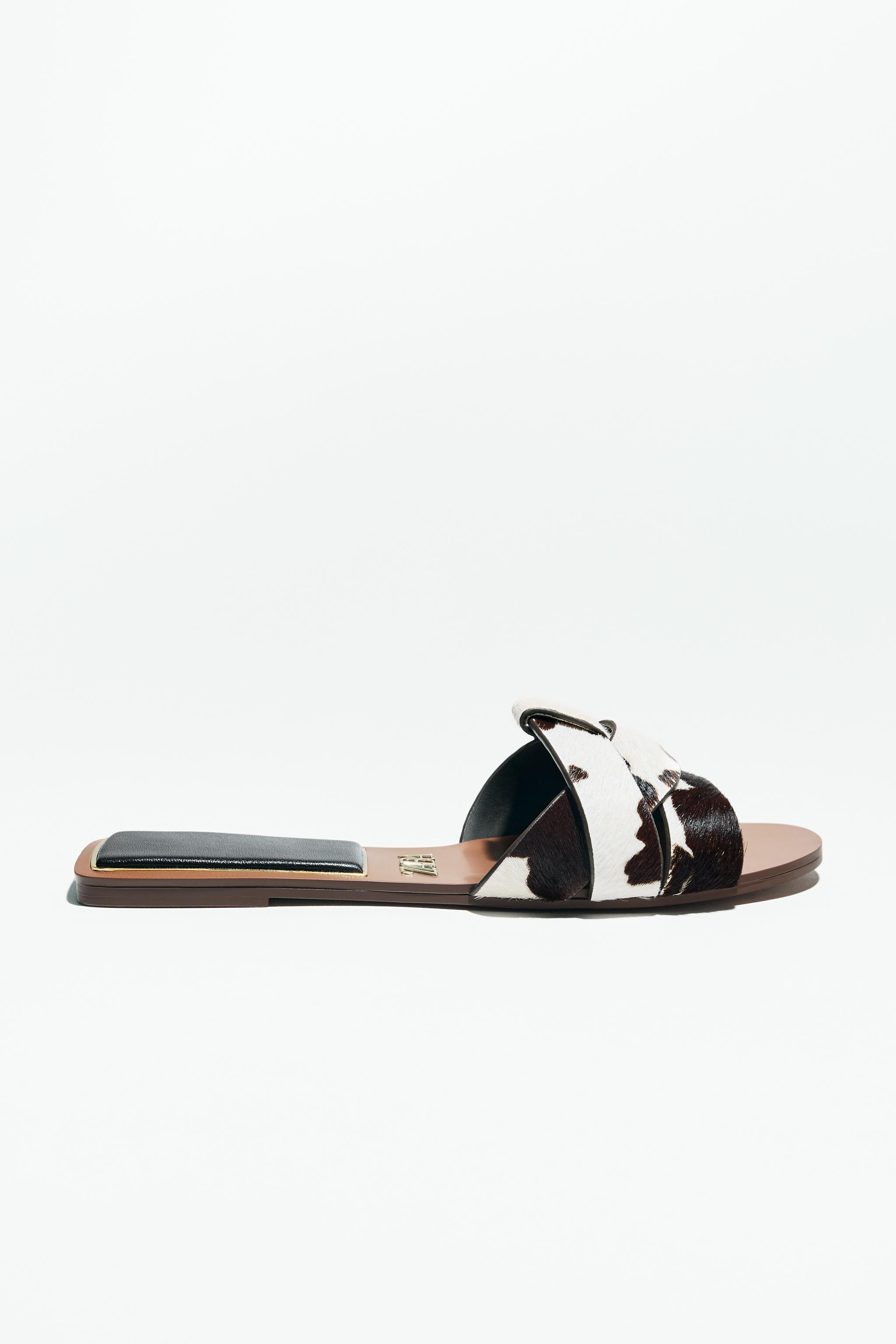 ★ZARA★ FLAT LEATHER SLIDER SANDALS WITH STUDS Zara | Shoes | Zara Studded Leather Sandals | Poshmark